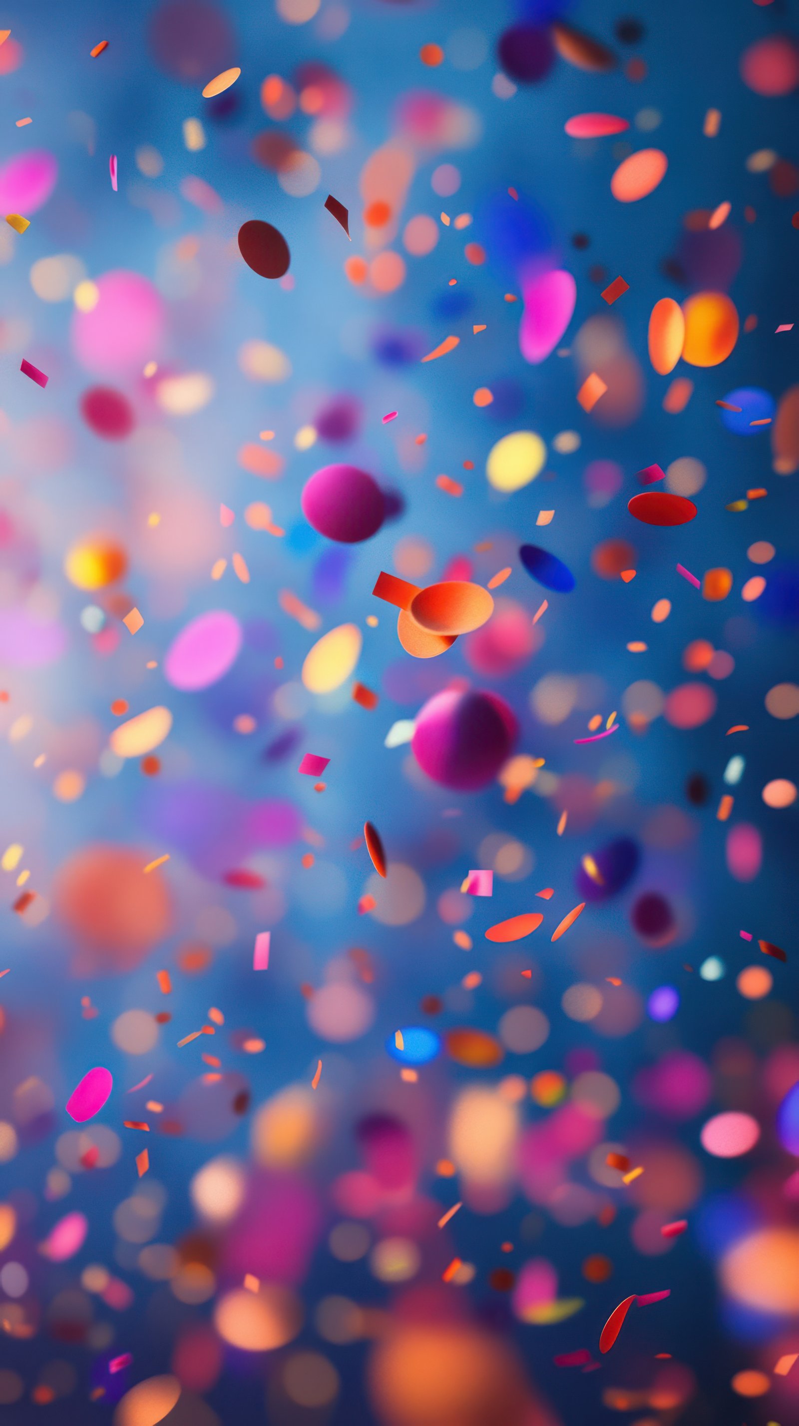 Colorful confetti fills the air during a festive celebration in a vibrant atmosphere